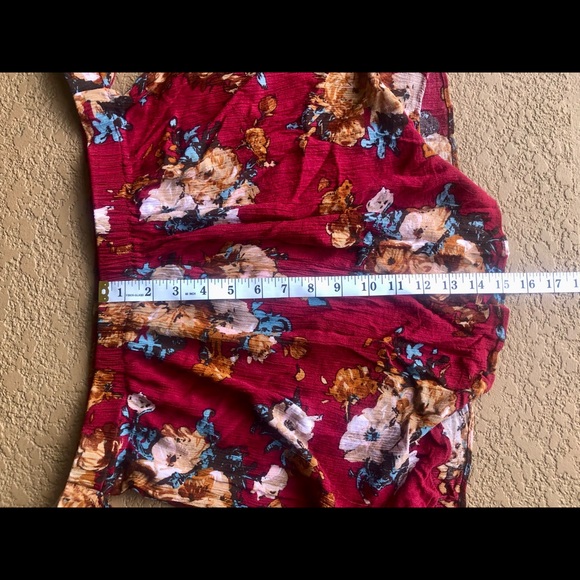 Military Hippie Off the Shoulders Floral Top Sz M - Picture 3 of 8